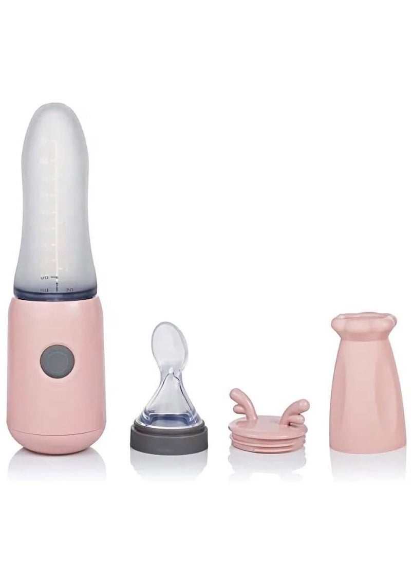 محضر طعام صغير مع ملعقة ضغط من السيليكون للمرحلة الأولى من تغذية الطفل، مناسب للأطعمة السائلة أو شبه السائلة للأطفال، تحضير طعام الأطفال بسهولة - Image 2