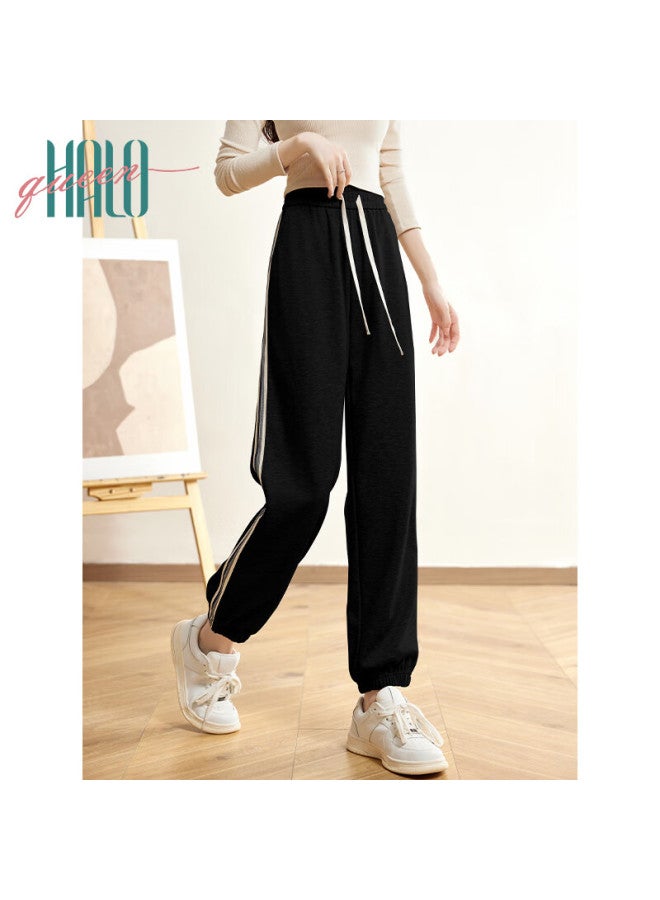HALOQUEEN Halo Queen Women's Casual Pants, Spring And Autumn Side Striped Contrasting Color Drawstring Elastic Waist, Summer Loose Sweatpants, New Product H143r1011 - Image 3