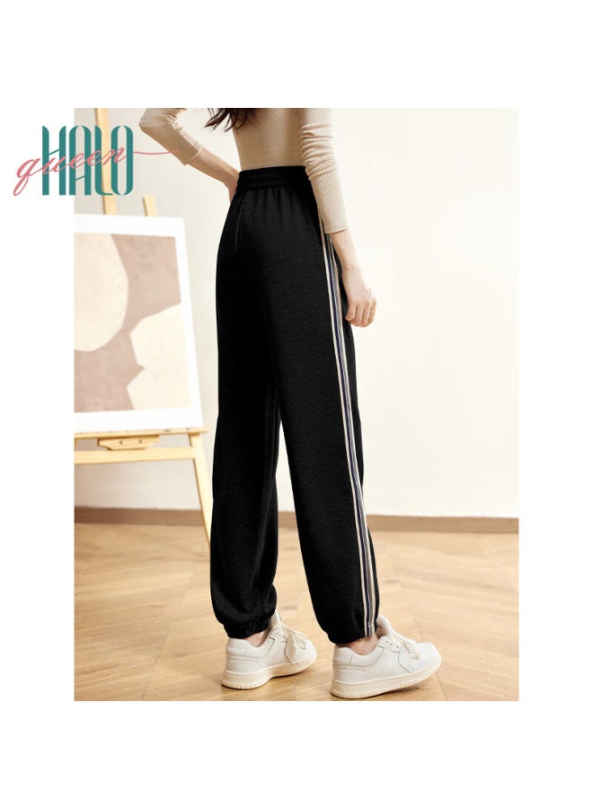 HALOQUEEN Halo Queen Women's Casual Pants, Spring And Autumn Side Striped Contrasting Color Drawstring Elastic Waist, Summer Loose Sweatpants, New Product H143r1011 - Image 4