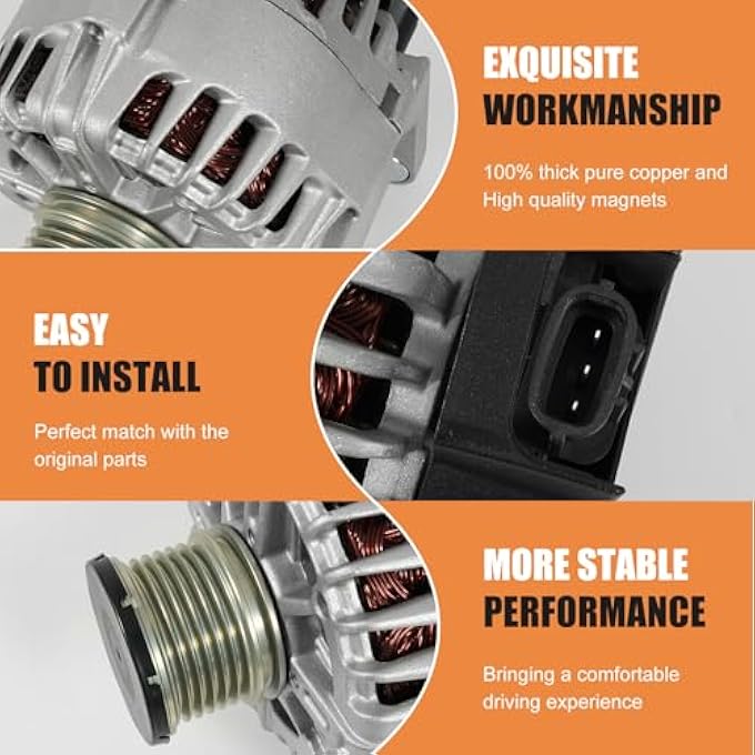Dilomber New 12V 110A Alternator Compatible with Nissan Sentra L4 1.8L 1798CC 110CID, 2013-2019#Replace 231003SH2B 23100-3SH2B AVA0169 40040136 11673 2611855B FG12T0396 FG12T039 - Image 4