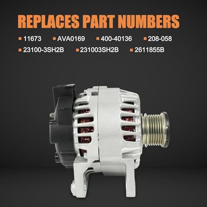 Dilomber New 12V 110A Alternator Compatible with Nissan Sentra L4 1.8L 1798CC 110CID, 2013-2019#Replace 231003SH2B 23100-3SH2B AVA0169 40040136 11673 2611855B FG12T0396 FG12T039 - Image 5