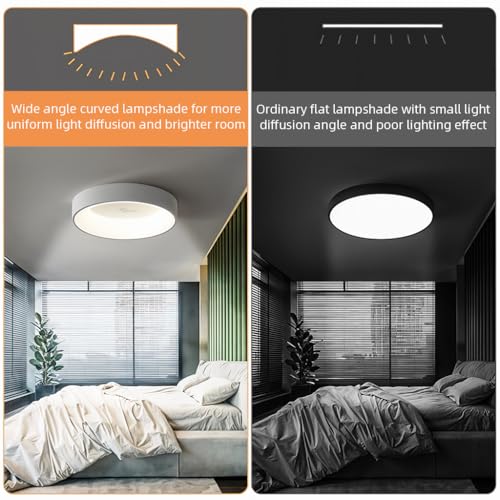 ELEPHANTBOAT® 32W-65W Modern LED Ceiling Light for 10-15 Square Meters, Adjustable 3-Color, 3000K-6000K with Remote, 15.75 Inch Dia Ceiling Light for Bedroom, Bathroom, Kitchen, Living Room - Image 5