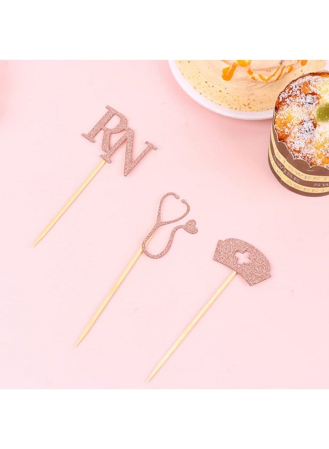 STOBOK ستوبوك 24 قطعة من زينة الكب كيك لموضوع التخرج الطبي ممرضة زينة كب كيك ممرضة عيد ميلاد زينة حفلات ذات موضوع - Image 5