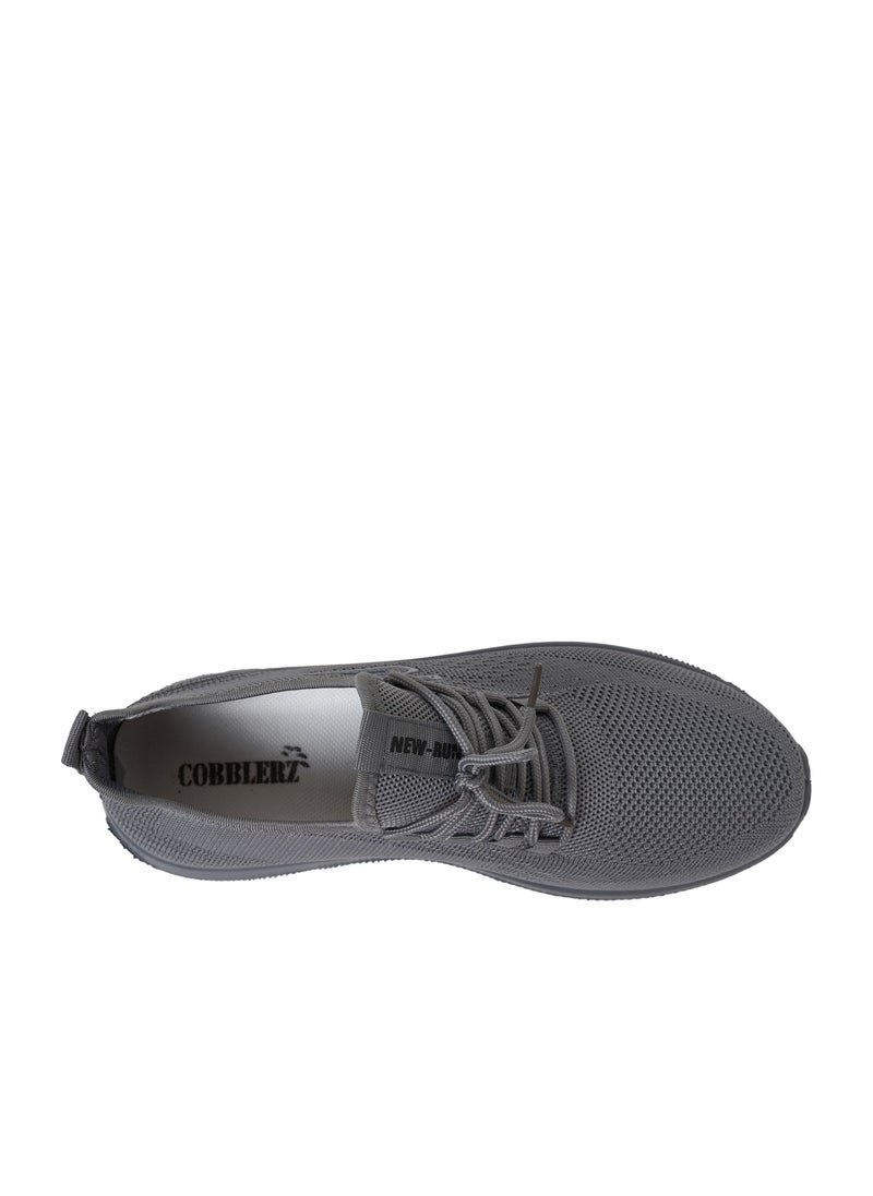 Cobblerz - Cobblerz Men's Lace-up Low Top Sneakers GREY - Image 1