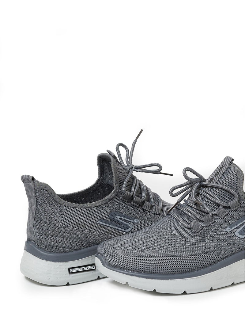 Cobblerz - Cobblerz Men's Lace-up Low Top Sneakers GREY - Image 1
