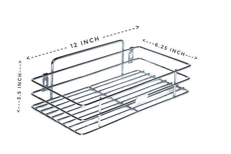 VishAl smart MAll Stainless Steel Multipurpose Single Layer Rack Kitchen Rack Bathroom Shelves and Racks Steel, Wall Mounted for Home Stainless Steel (15. x 30. x 9 cm) Silver - Image 2