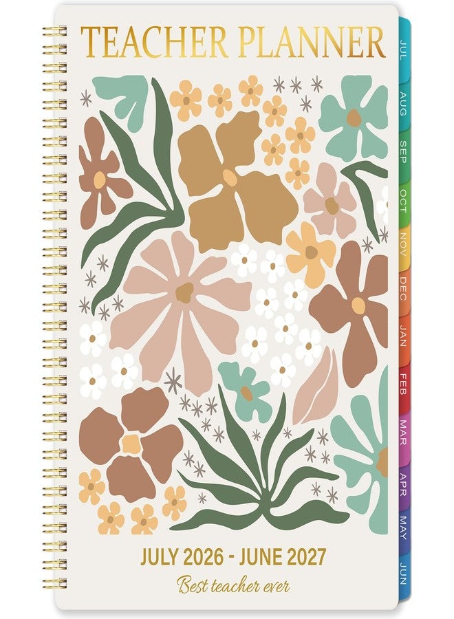 Lortarl Teacher Planner 2026-2027 - Teacher Lesson Planner 2026-2027, Academic Organizer with Colorful Tabs, 8.5'' x 11'' - Image 1