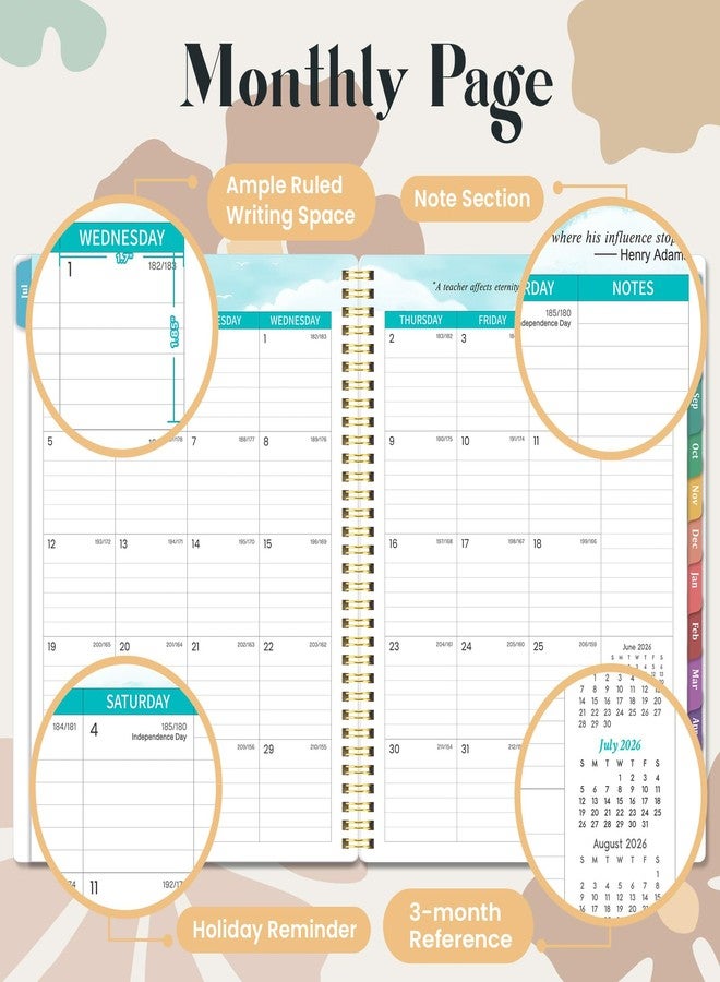 Lortarl Teacher Planner 2026-2027 - Teacher Lesson Planner 2026-2027, Academic Organizer with Colorful Tabs, 8.5'' x 11'' - Image 4