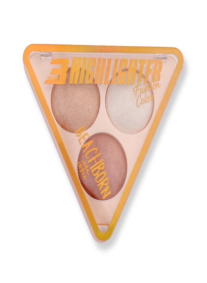 BEACHBORN INDIA Multicolor Highlighter Palette Highly Pigmented and Blendable | Matte Finish | Perfect Makeup with Radiant, Buildable Shades traingle highlighter (BBI-02-06 SHADE NO.1, 6G) - Image 2