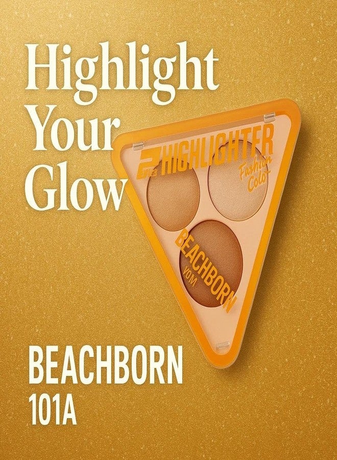 BEACHBORN INDIA Multicolor Highlighter Palette Highly Pigmented and Blendable | Matte Finish | Perfect Makeup with Radiant, Buildable Shades traingle highlighter (BBI-02-06 SHADE NO.1, 6G) - Image 5