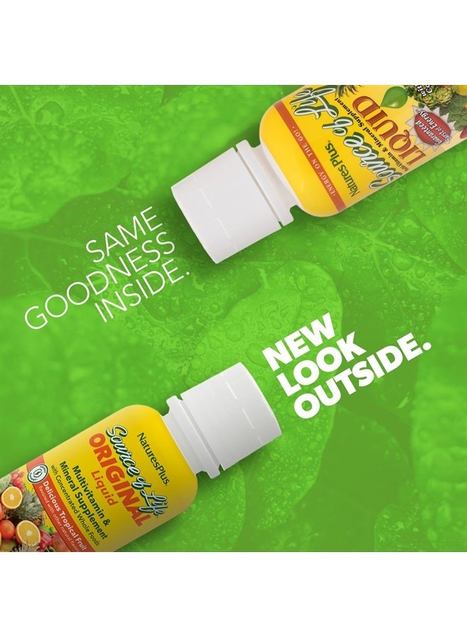 Natures Plus NaturesPlus Source of Life Liquid, Tropical Fruit - 8 fl oz - Multivitamin & Mineral Supplement - Gluten Free, Vegetarian - 8 Servings - Image 2