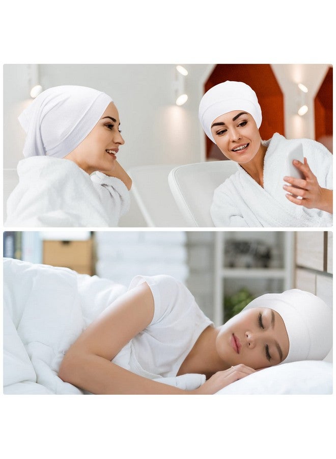 Loopeer Loopeer Women Under Scarf Hijab Cap 2 Pcs Under Caps for Turban Hijab Undercap Head Wraps Scarf Solid Color Hijab Tube Stretch Dreadlocks Tube Neck Cover, Black White  - Image 5