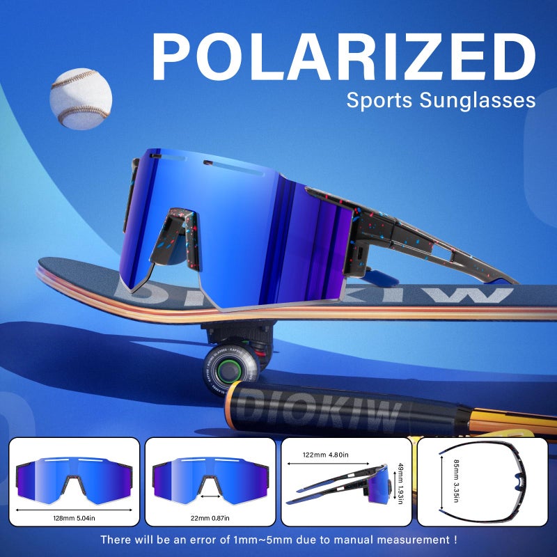 DioKiw 3PACK Polarized Kids sunglasses Youth Softball Cycling Sports Sun Glasses Boys Girls UV400 Protection Goggles - Image 4