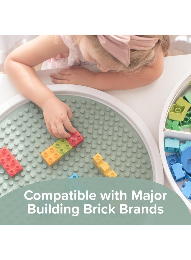 Inspire My Play - Silicone Building Blocks Baseplate - Compatible with All Major Building Block Brands - Double Sided for Large Building Blocks - Perfect Accessory for Sensory PlayTray - Stone - Image 3