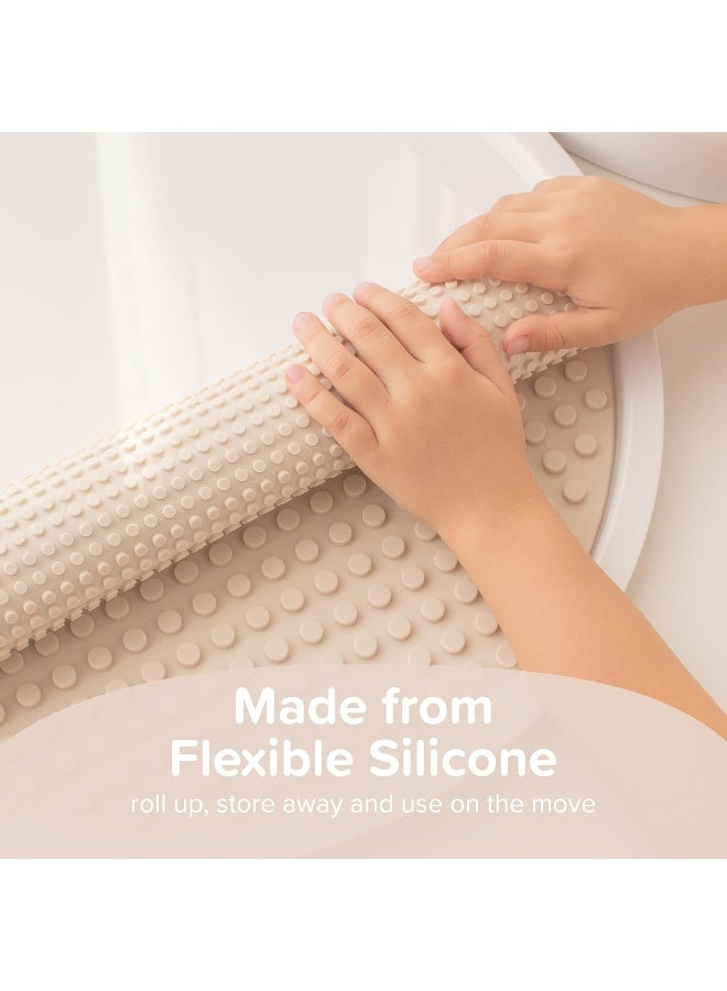 Inspire My Play - Silicone Building Blocks Baseplate - Compatible with All Major Building Block Brands - Double Sided for Large Building Blocks - Perfect Accessory for Sensory PlayTray - Stone - Image 5