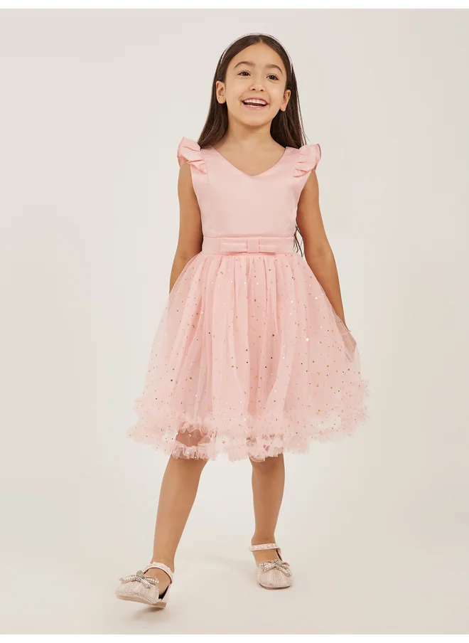 Styli Styli Limited Embellished Ruffle Detail Sleeveless Dress