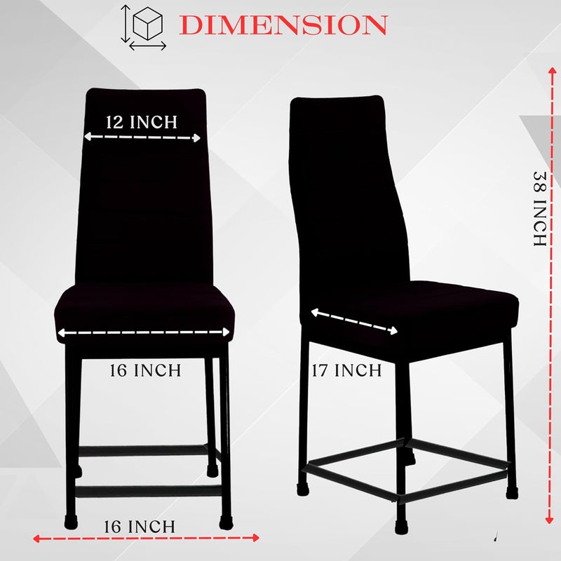 NEWTURN NEWTURN Bloom Golden Border Dining Chair Model for Living Room Set of 2 Piece Cafeteria Home Bedroom Restaurant Scratch ProofAnti Skid Rubber Bush 1 Year Warranty Black - Image 2