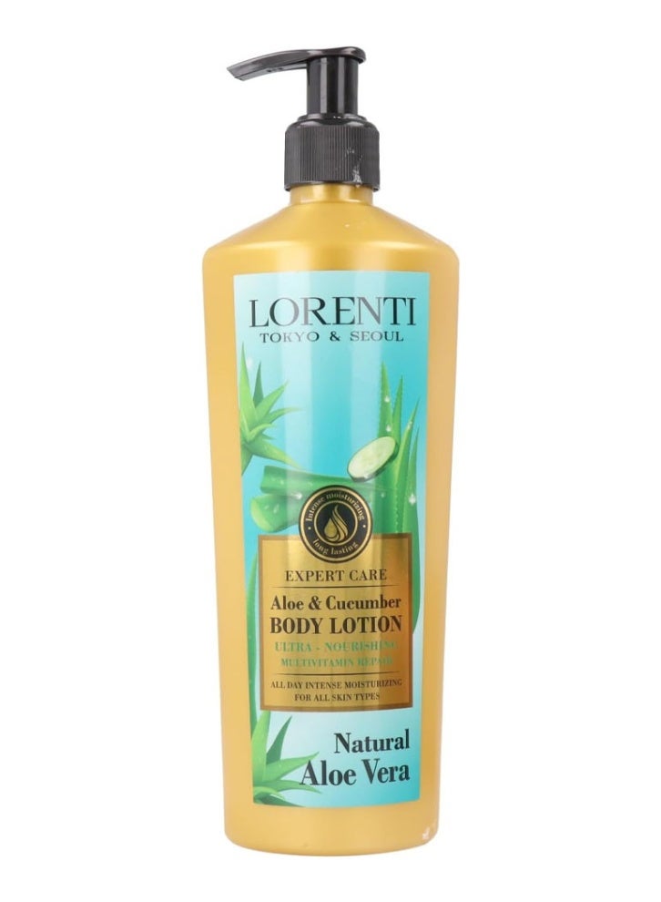 لوشن لورينتي طوكيو وسيول للنساء بخلاصة الصبار والخيار 400 مل | كريم عناية عميقة للجسم | لوشن للجسم | مرطب | عناية بالجسم للنساء