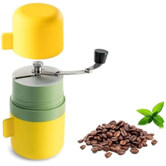 NALACAL Manual Coffee Grinder Portable Manual Coffee Bean Grinder With Conical Ceramic Burr Foldable Rocker Adjustable Coarseness Burr Hand Coffee Grinder For Outdoor Traveling Camping Office Home - Image 1
