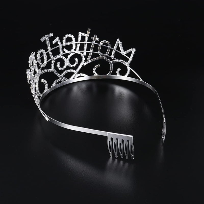 cheekyglo Inlay Metal with Headwear Gift Mother Jewelry Headband Shower for Expecting Crowns Future Hair and Rhinestones Gender Tiara Comb Headdress , Sparkling Side Be Women - Image 5