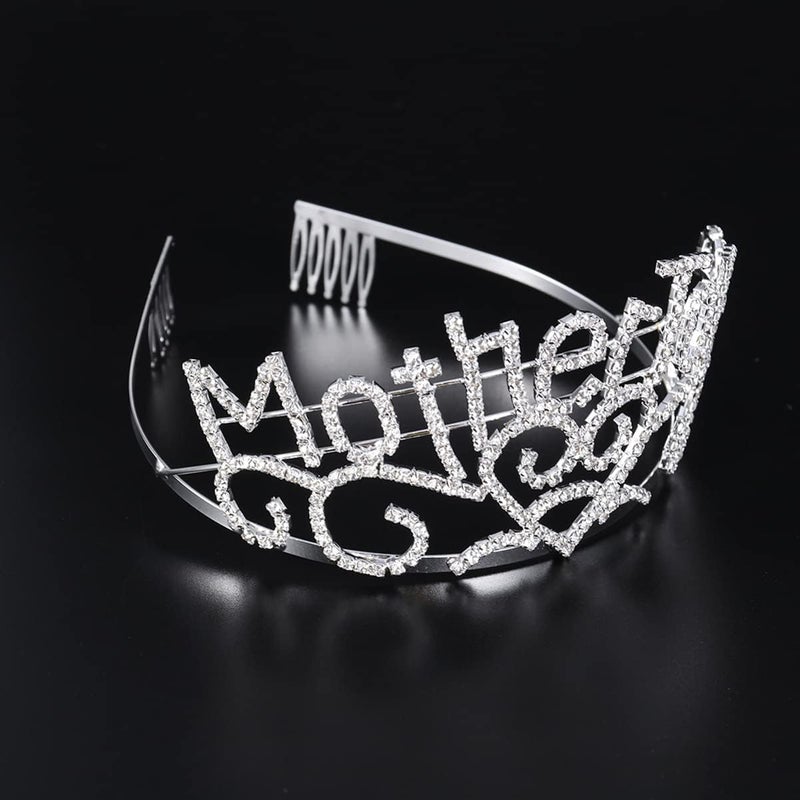 cheekyglo Inlay Metal with Headwear Gift Mother Jewelry Headband Shower for Expecting Crowns Future Hair and Rhinestones Gender Tiara Comb Headdress , Sparkling Side Be Women - Image 2