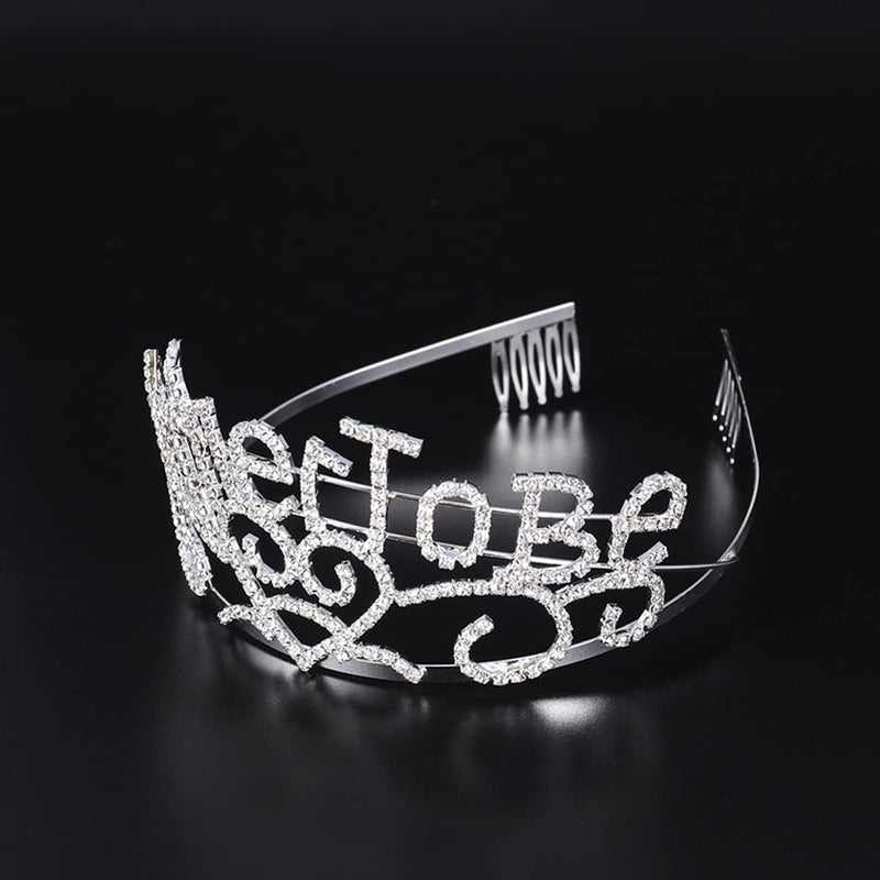 cheekyglo Inlay Metal with Headwear Gift Mother Jewelry Headband Shower for Expecting Crowns Future Hair and Rhinestones Gender Tiara Comb Headdress , Sparkling Side Be Women - Image 3