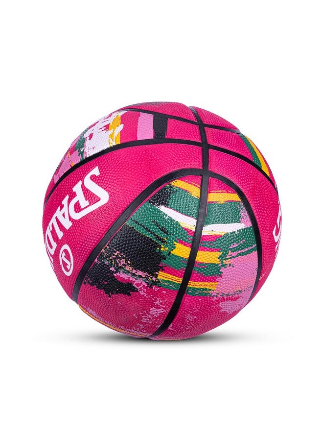 Spalding 8 Panel Marble Rubber Moulded Indoor/Outdoor Basketball with Butyl Bladder, Pink, Size: 6 (Suitable for Practice/Match/Training) + Free Air Needle - Image 4