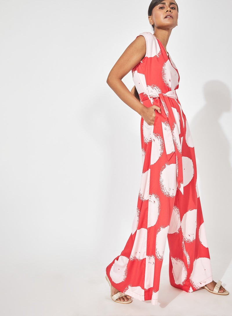 The Label Life Printed V-Neck Wide Leg Jumpsuit - Image 3