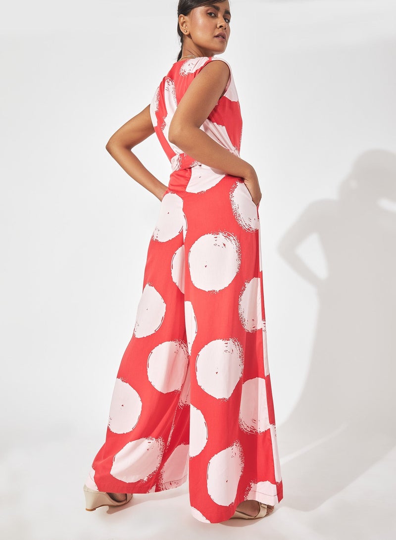 The Label Life Printed V-Neck Wide Leg Jumpsuit - Image 5