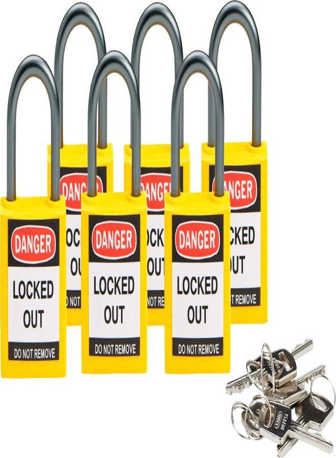 برادي قفل أمان Brady 118962 أصفر، قفل أمان Brady مدمج - مفاتيح متشابهة (6 أقفال) - Image 1
