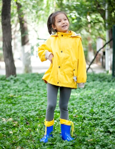 BINIDUCKLING Kids Rain Jacket Toddler Raincoat Girls Boys Spring Jacket 3T Yellow - Image 2