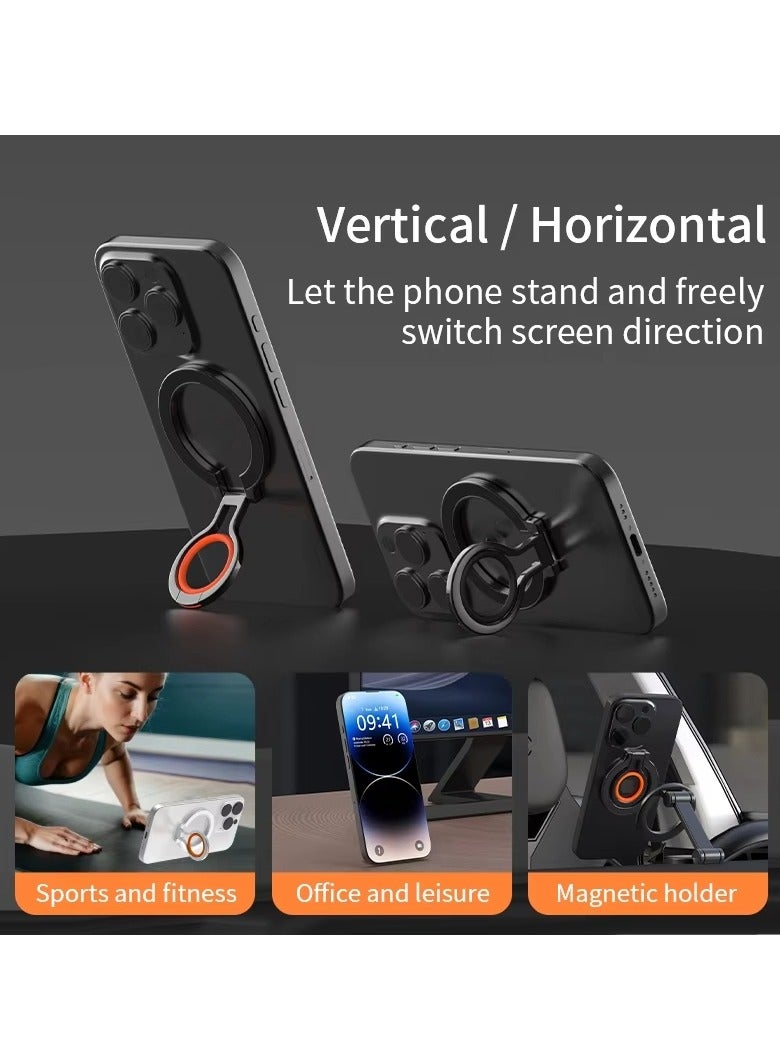 General Mobile phone holder magsafe magnetic mobile phone fulcrum holder metal lazy desktop holder zinc alloy mobile phone ring buckle  - Image 4