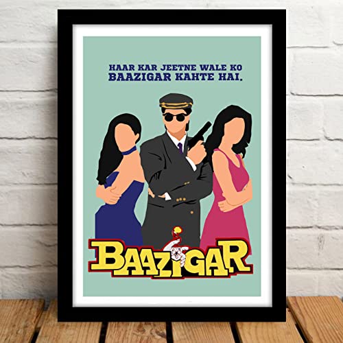GRAY WALL Good Hope - Bollywood Movies Baazigar Movie Framed Poster Acrylic Glass For Room & Office (10 Inch X 13 Inch Multicolor) - Image 4