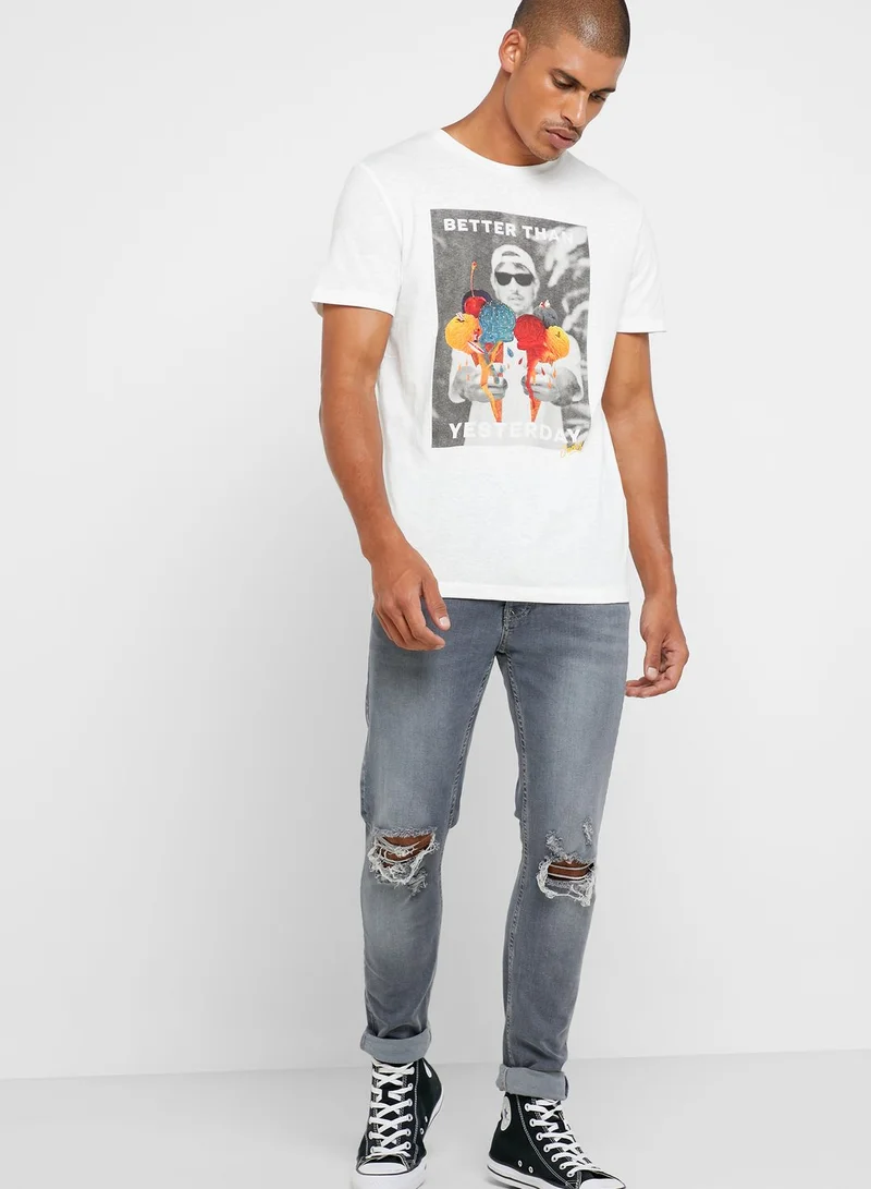 JACK & JONES Fabian Crew Neck T- Shirt