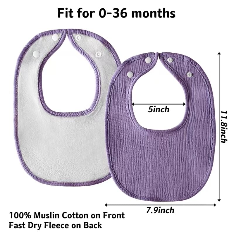 Kewlife gift Muslin Baby Bibs 6-Pack Baby Drool Bandana Bibs for Baby Girls Boys Infant Newborn Toddler Drooling and Teething (Macaron Pink) - Image 3