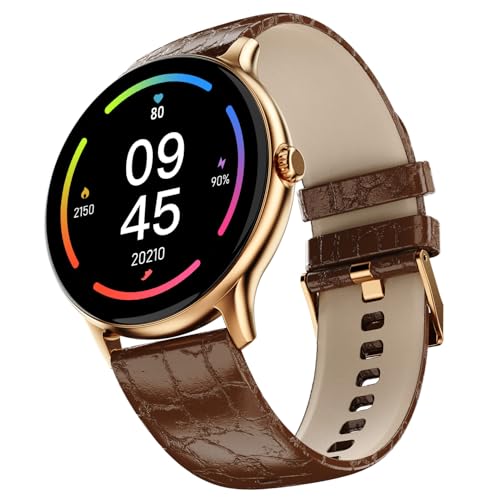 Fire-Boltt Fire‑Boltt Phoenix Classic Round Smart Watch 1.39″ HD Display with Bluetooth Calling,AI Voice Assistant,SpO2 & Heart Rate Monitor, 120+ Sports Modes,IP67 Waterproof Smart Watch for Men & Women - Brown - Image 1