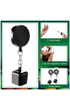 Generic Billiards Snooker Pool Cue Chalk Holder 2 Pieces Retractable Snooker Practical Tool with Belt Clip for Billiards Chalk Tip Holder  - Image 3