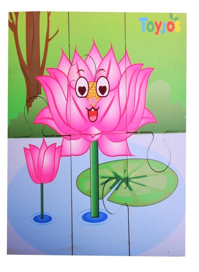 Toyjos Flower Themed Wooden Puzzle Set | 2-5 Years Children Educational Jigsaw Puzzle Toy | Early Learning Cognitive Skill Development Jigsaw Game Toys Birthday Gift for Boys, Girls (Set of 3, 20 Pcs) - Image 3
