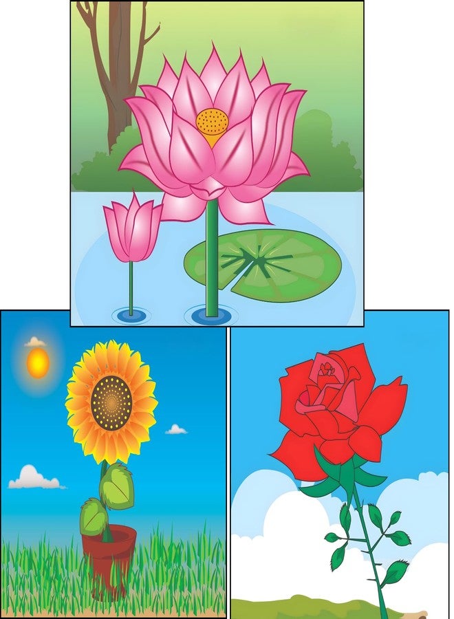 Toyjos Flower Themed Wooden Puzzle Set | 2-5 Years Children Educational Jigsaw Puzzle Toy | Early Learning Cognitive Skill Development Jigsaw Game Toys Birthday Gift for Boys, Girls (Set of 3, 20 Pcs) - Image 1