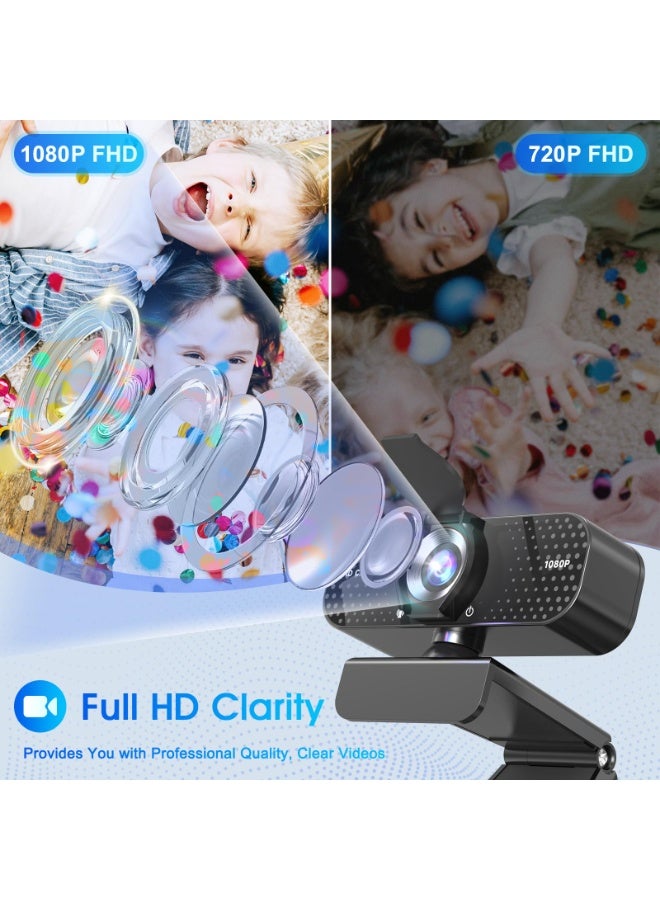 BESTPEAK USB Computer Webcam Built-in Microphone  Web Cameras for Computers  HD Digital Live Desktop Laptop Online Class Video Conferencing Camera zoom meeting conference  30 FPS Full HD Web Camera  360°Rotation Angle 110°View USB Camera for Calls/Conference/Laptop/Computer（1080P) - Image 5