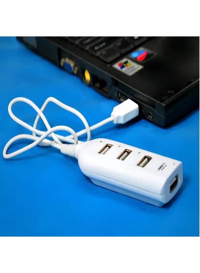White USB 3 0 Hub With 4 Ports Card Reader Extender Cable And Power Adapter - Image 4