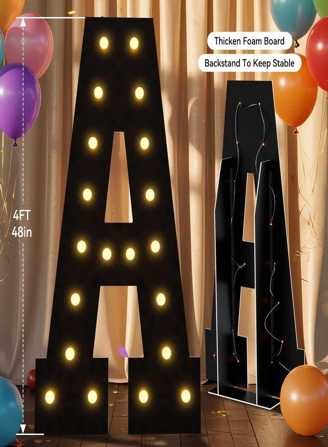 LOBOOM 4FT Marquee Light Up Letters, Black Marquee Letters Large Mosaic Letters R, Pre-cut Foam Board Set Can Be Used for Birthday Party Grad Prom Party Decoration Wedding Event Baby Shower - Image 2