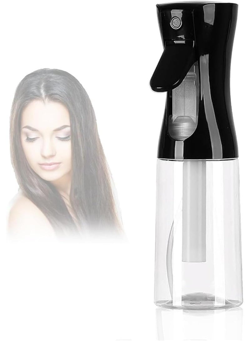 Home Spray Bottle for Hair (200ml) - Black Continuous Empty Ultra Fine Plastic Water Mist Sprayer – For Hairstyling,Curly Hair,Cleaning, Salons, Plants, Essential Oil Scents - Image 1