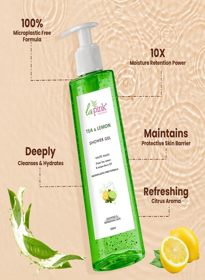 La Pink Tea & Lemon Shower Gel | White Haldi for Glowing & Refreshing Skin | 100% Microplastic-Free Body Wash | Deep Cleansing & Hydrating Formula | Suitable for All Skin Types | 250ml - Image 2