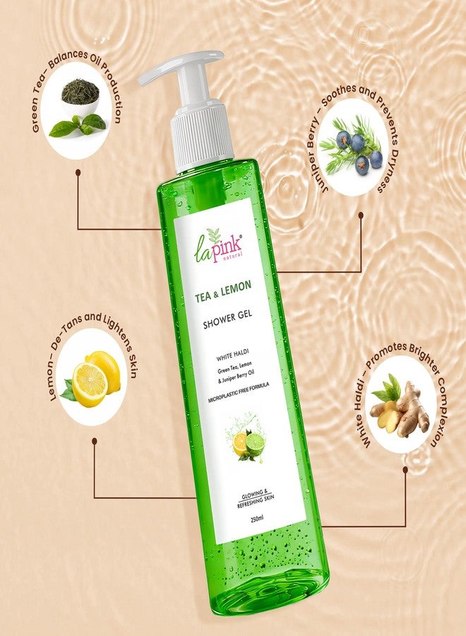 La Pink Tea & Lemon Shower Gel | White Haldi for Glowing & Refreshing Skin | 100% Microplastic-Free Body Wash | Deep Cleansing & Hydrating Formula | Suitable for All Skin Types | 250ml - Image 3