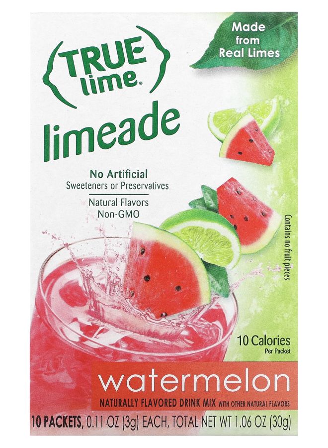 True Citrus True Lime عصير الليمون بالشمام 10 عبوات 0.11 أونصة (3 جرام) لكل منها - Image 1