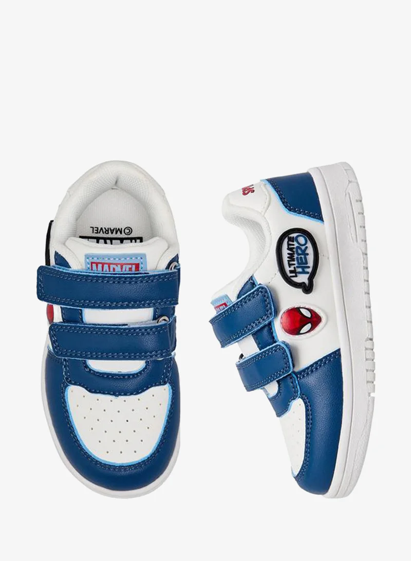 مارفل Boys Spider-Man Applique Hook & Loop Ankle School Sneakers