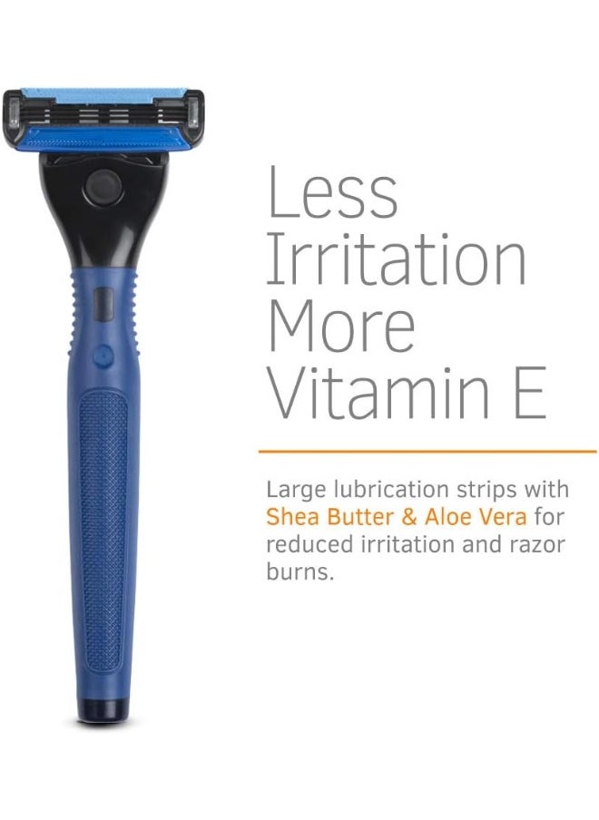Ustraa - Gear 5 Shaving Razor With Handle And Blade, Blue - Image 1