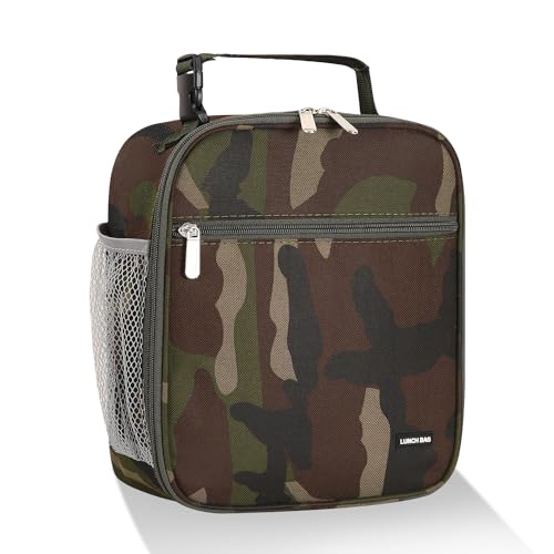 Lovoeo Lunch box Lunch bag for men women Insulated Lunchbox Lunch bags for Work Picnic Travel Green camo - Image 1