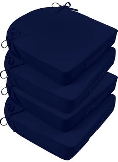 PRIME PIGEON PRIME PIGEON Patio D8 Patio Chair Cushion for Outdoor Indoor Chair Cushion Pad Square Chair Pad Terracotta Comfortable Patio Foam Cushions Royal Blue Pack of 4 Cushion Thinkness 5 cm 